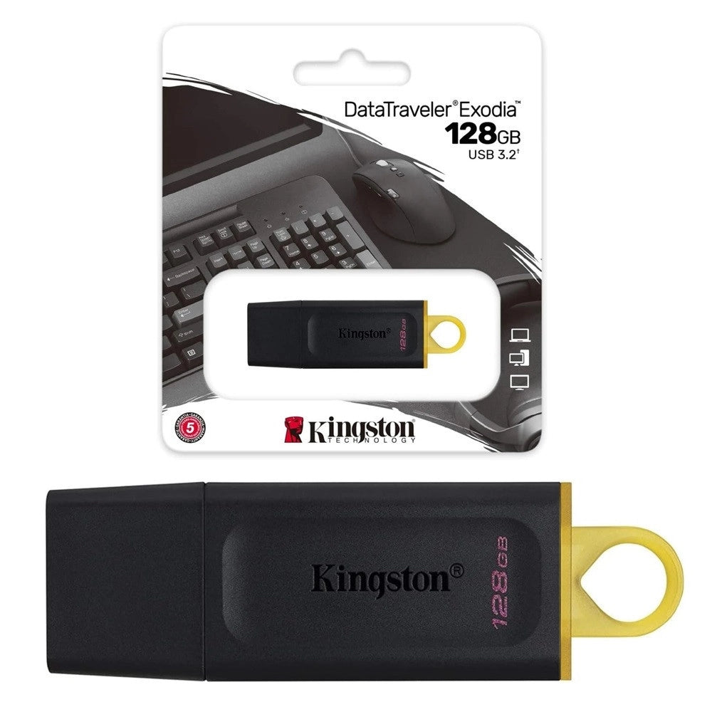 Trade Shop - Pendrive Datatraveler Exodia Dtx/128gb Usb 3.2 Con Cappuccio Anello Portachiavi -