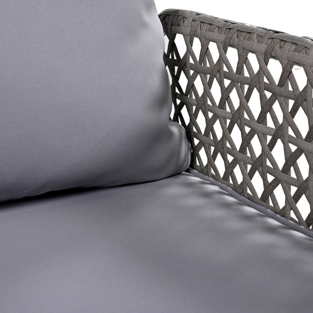 Dondolo da Giardino Doppio in Polyrattan con Cuscini ¨C MINIMAL ¨C Grigio, 2 Posti, 320 kg