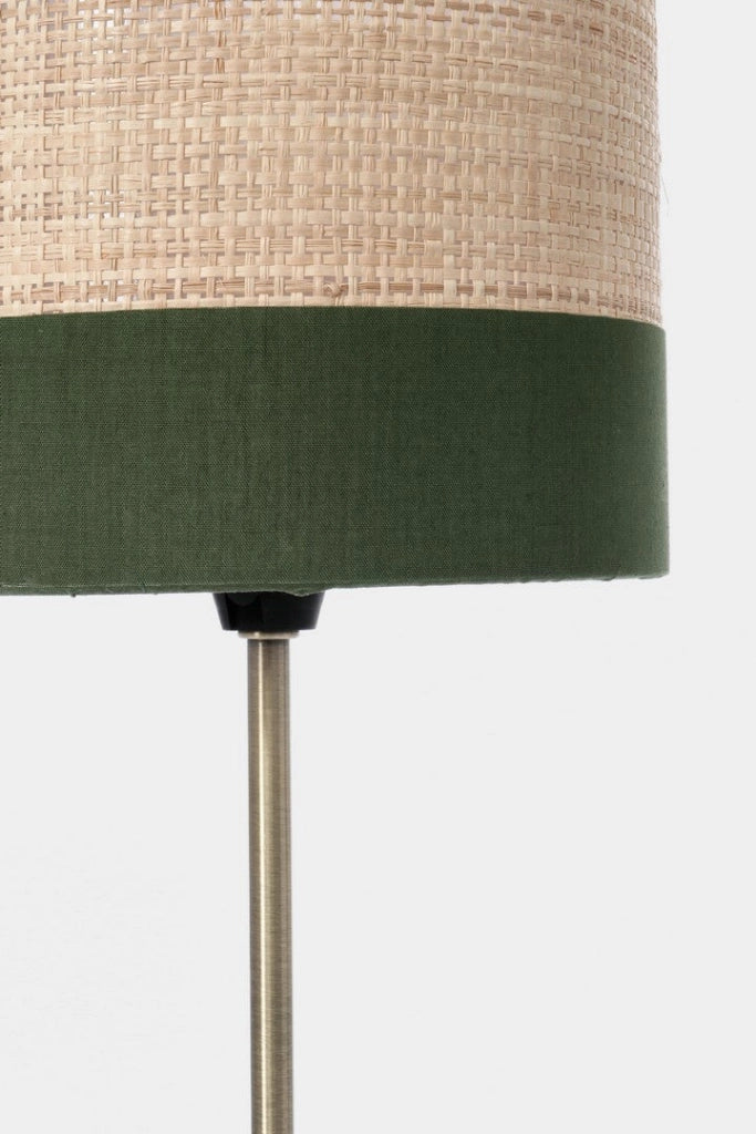 Lampada da Tavolo con Base in Acciaio e Paralume in Rafia - ZAIN