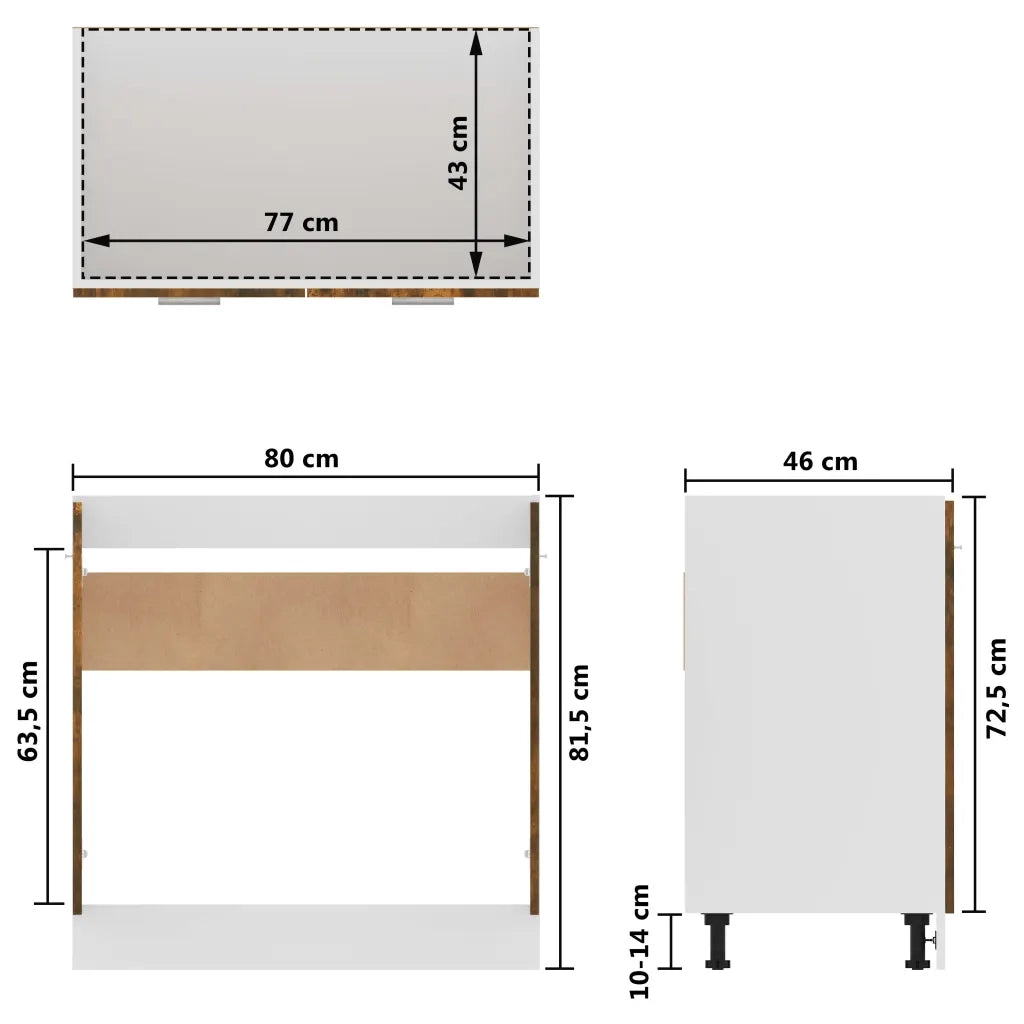 Mobile Sottolavello “Lyon” Rovere Fumo 80x46x81,5 cm 815564