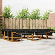 Set di divani da esterno con cuscino 10 pcs Naturale e Nero