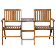 Panca da Giardino | Panchina Esterni Pieghevole con Tavolino 140 cm Massello Acacia