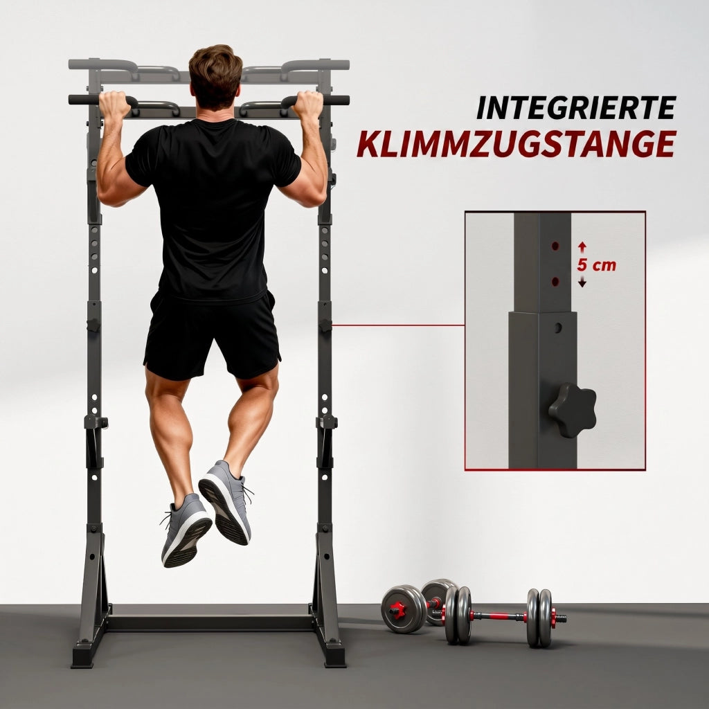 Supporto per manubri a 2 livelli ¨C Xylo ¨C Acciaio, portata 200 kg, rack squat
