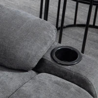 Poltrona Relax con Poggiapiedi, Poltrona Reclinabile, Girevole, fino a 150 kg, Struttura in Acciaio, 88x96x108cm, Grigio Scuro