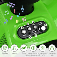 Quad Elettrico per Bambini, Auto Elettrica Cavalcabile con luce LED Musica e Box Anteriore, Mini Quad Regalo per Bambini 18-36 Mesi (Verde)