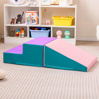 Set di 2 Blocchi per Gattonare e Arrampicare per Neonati e Bambini, Set di Blocchi di Schiuma Morbida per Gioco Attivo Interno, Set di Gioco Morbido per Sviluppo dei Bambini (Viola e rosa)