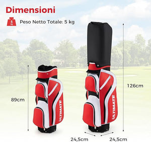 Set Completo di Mazze da Golf da Dona, Include Driver 460CC 1, Fairway 3, Ibrido 4, Ferri 6, 7, 8, 9 e P, Putter, 3 Copri Mazzetta e 1 Borsa per Destrimano