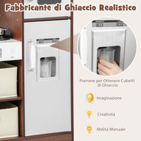 Set di Cucina Giocattolo per Bambini, con Luci e Suoni, Cappa Aspirante e Forno a Microonde, Fabbricatore di Ghiaccio e Lavagna, Ideale per Bambini 3 Anni+