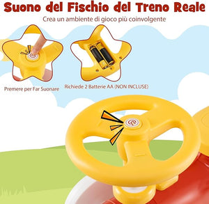 Auto a Spinta per Bambini, macchina cavalcabile con Suono e Spazio di Archiviazione, Auto Scorrevole a Piedi con Volante per Bambini 19-36 Mesi (Arancia)