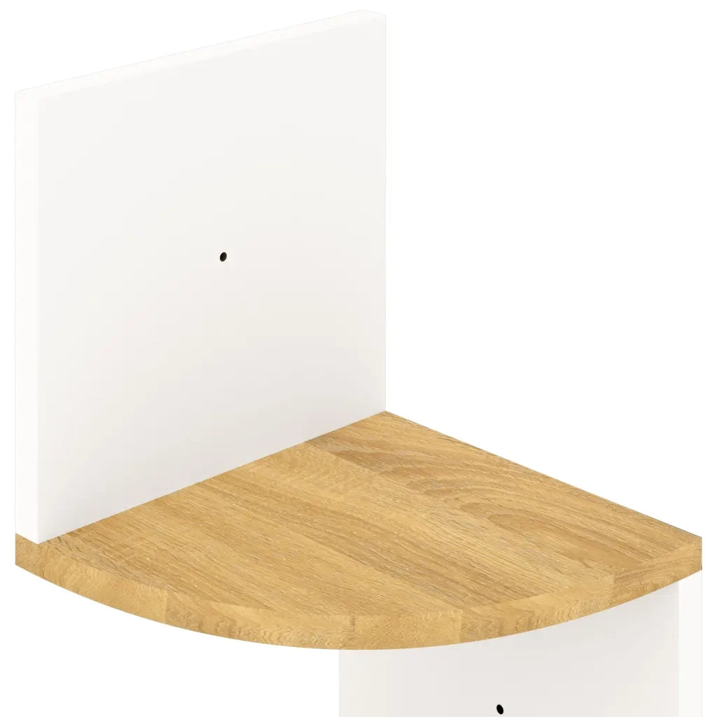 Scaffale Angolo Muro Bianco Rovere Sonoma 19x19x123 Multistrato 326836