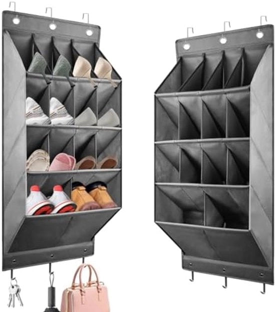 Sistema di conservazione per scarpe per porta con 14 contenitori di stoccaggio