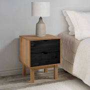 Comodino OTTA Nero 45 x 39 x 57 cm Legno Massello di Pino 42041748