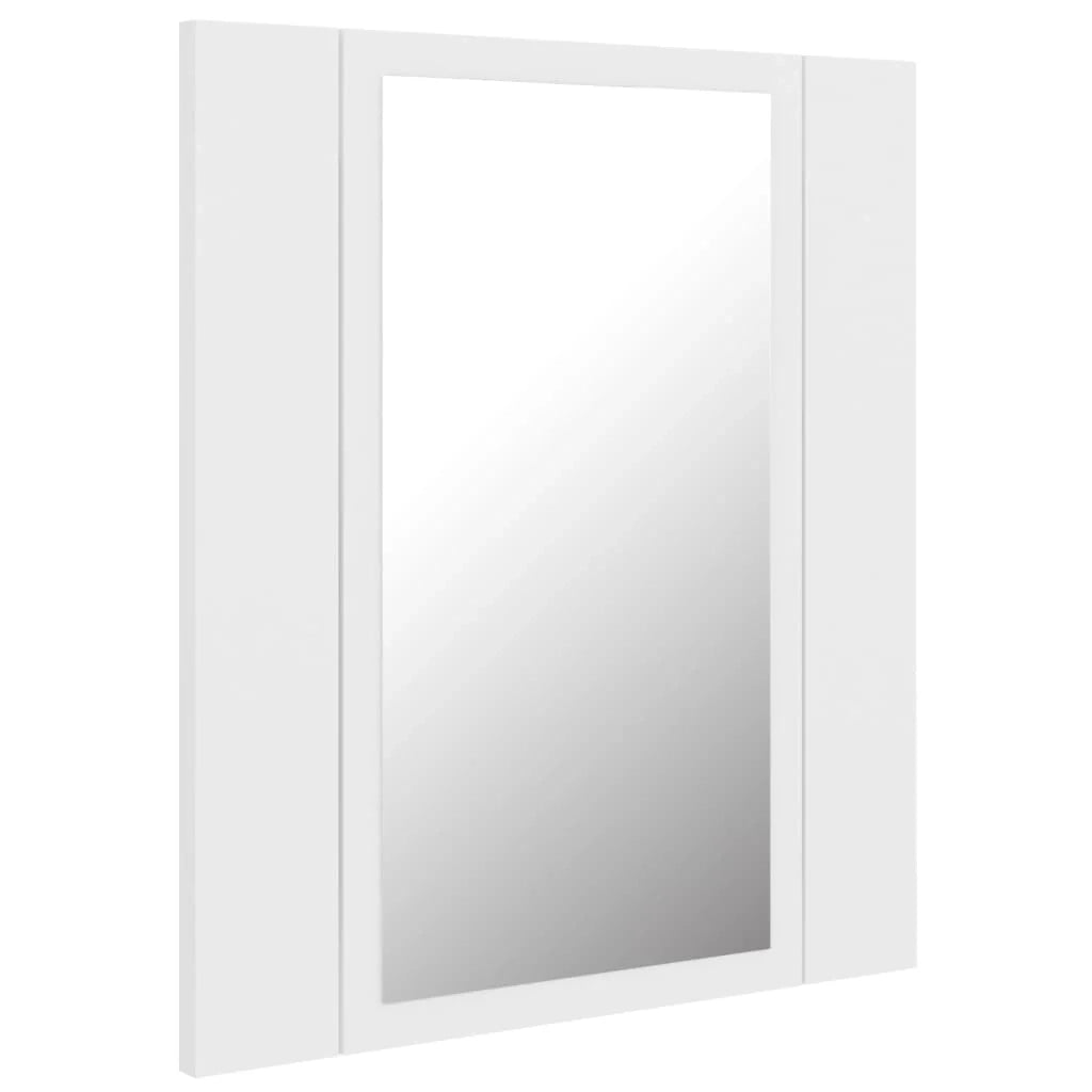 Mobiletto da bagno con specchio LED 40 x 12 x 45 cm acrilico bianco 02_0006649