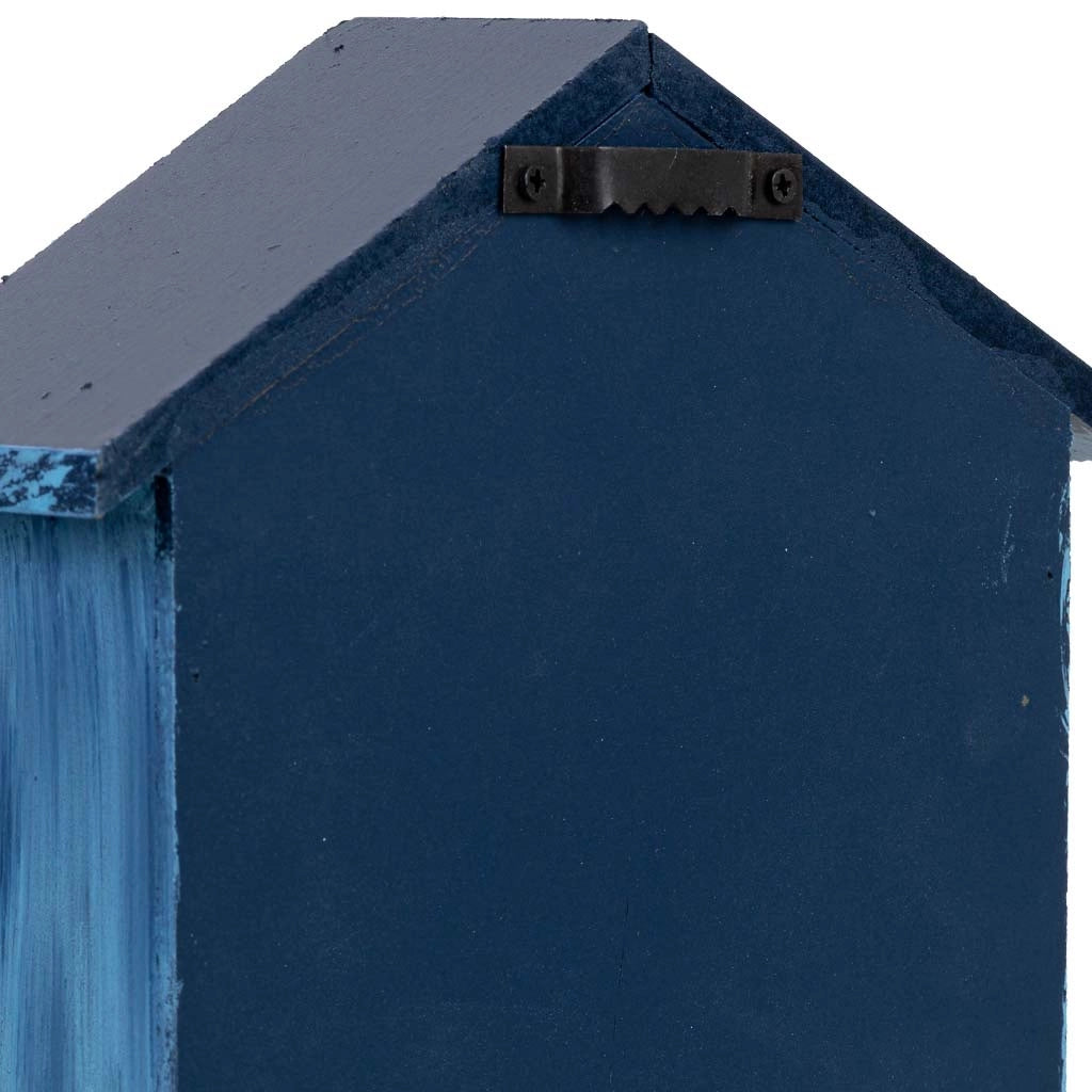 Cassetta portachiavi in ​​legno blu, 16x5,5x20h cm