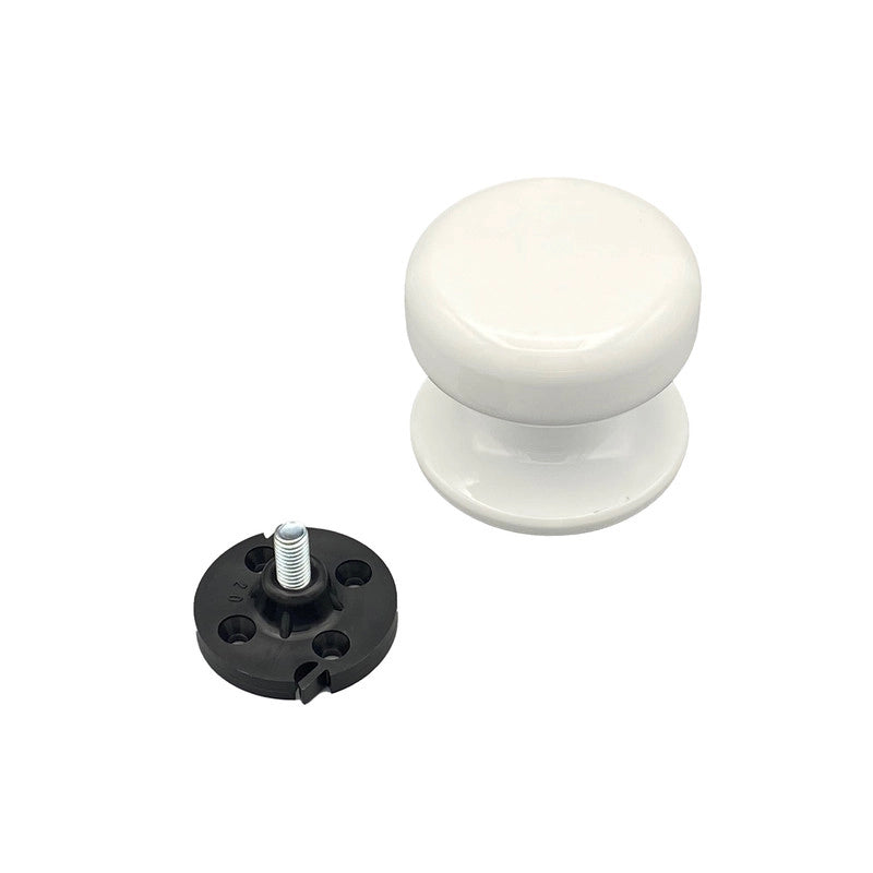 Pomolo fisso per porta SAGUATTI 875/70TB in alluminio bianco lucido