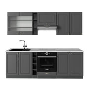 Cucina componibile Fame-Line Oro-antracite rustico/Antracite 235 cm, PL Marmo Vicco