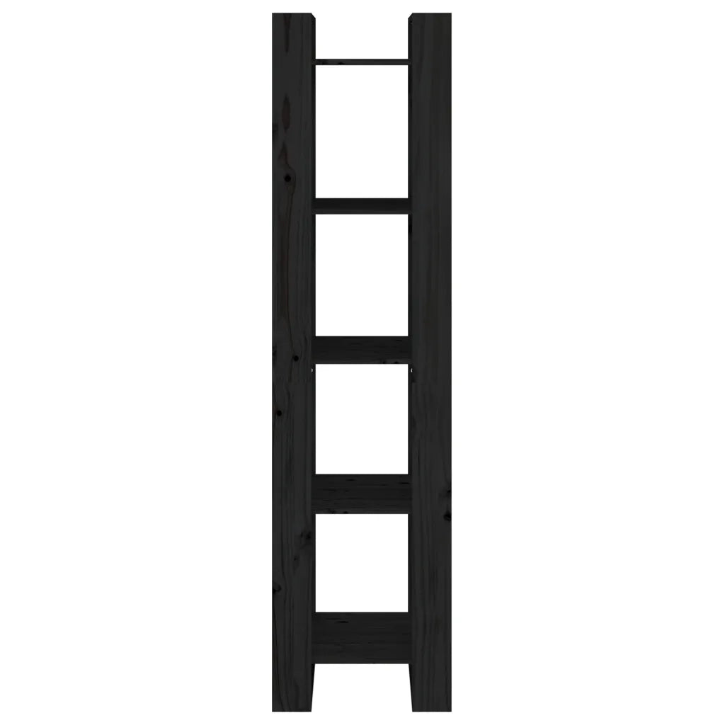 Libreria/Divisorio Nero 41x35x160 cm in Legno Massello di Pino