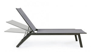 Set 4 Lettini Prendisole da Giardino 67x194x95h cm Cruise con Ruote Antracite