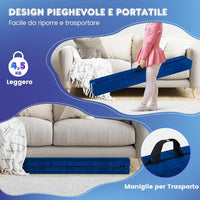 Trave Ginnastica Artistica per Casa 210/240 cm, Trave Pieghevole per Bambini con Maniglia, Base in Legno e Fondo Antiscivolo, Trave di Equilibrio da Pavimento