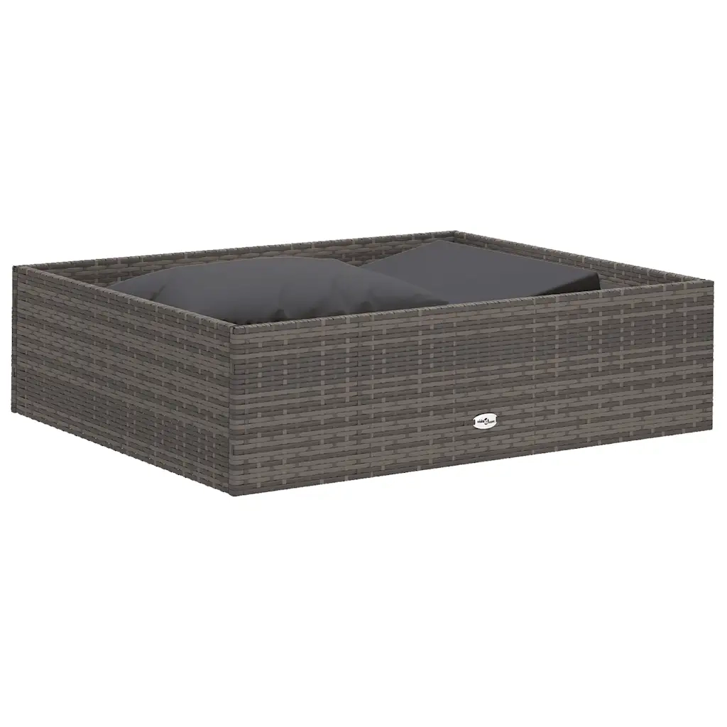 Set Divani da Giardino 2 pz con Cuscini in Polyrattan Grigio cod mxl 41453