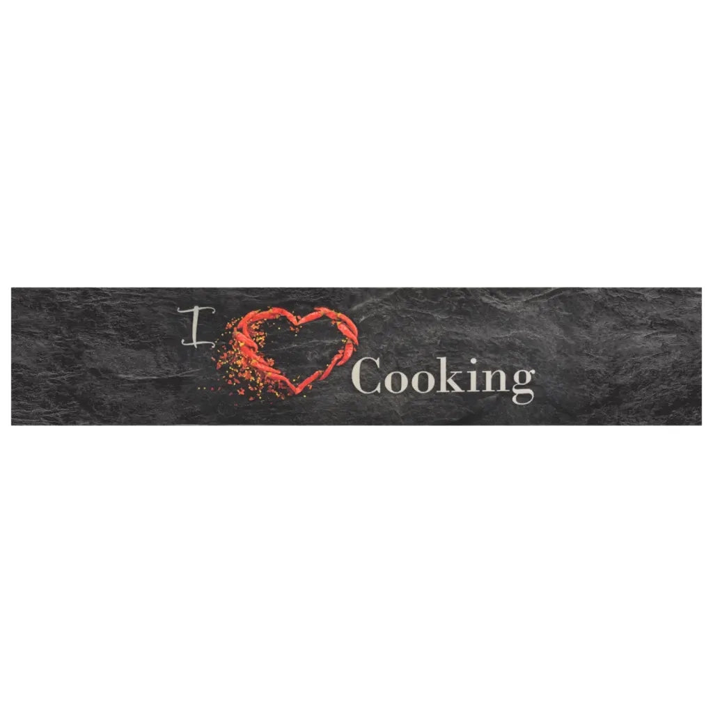 Tappeto da Cucina Lavabile Nero Cucinare 60x300 cm Velluto 136551