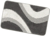 Tappeto Bagno 50x80 cm Scendiletto Antiscivolo Shaggy 3D Moderno Assorbente Grigio