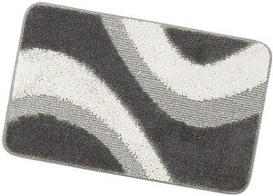 Tappeto Bagno 50x80 cm Scendiletto Antiscivolo Shaggy 3D Moderno Assorbente Grigio