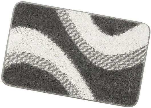 Tappeto Bagno 50x80 cm Scendiletto Antiscivolo Shaggy 3D Moderno Assorbente Grigio