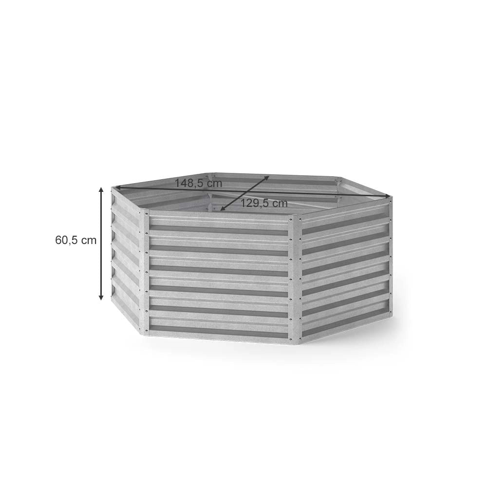 OK-Living Letto per orto rialzato Argento 129 x 129 cm