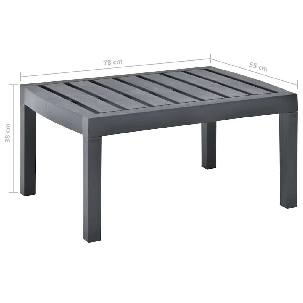 Tavolo da Giardino Antracite 78x55x38 cm in Plastica 48815