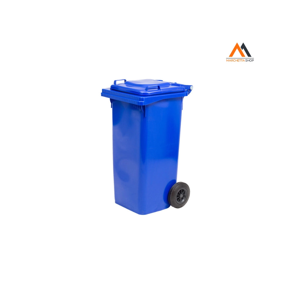 BIDONE IMMONDIZIA CARRELLATO Lt. 240 - cm 73 x 58 x 106 blu