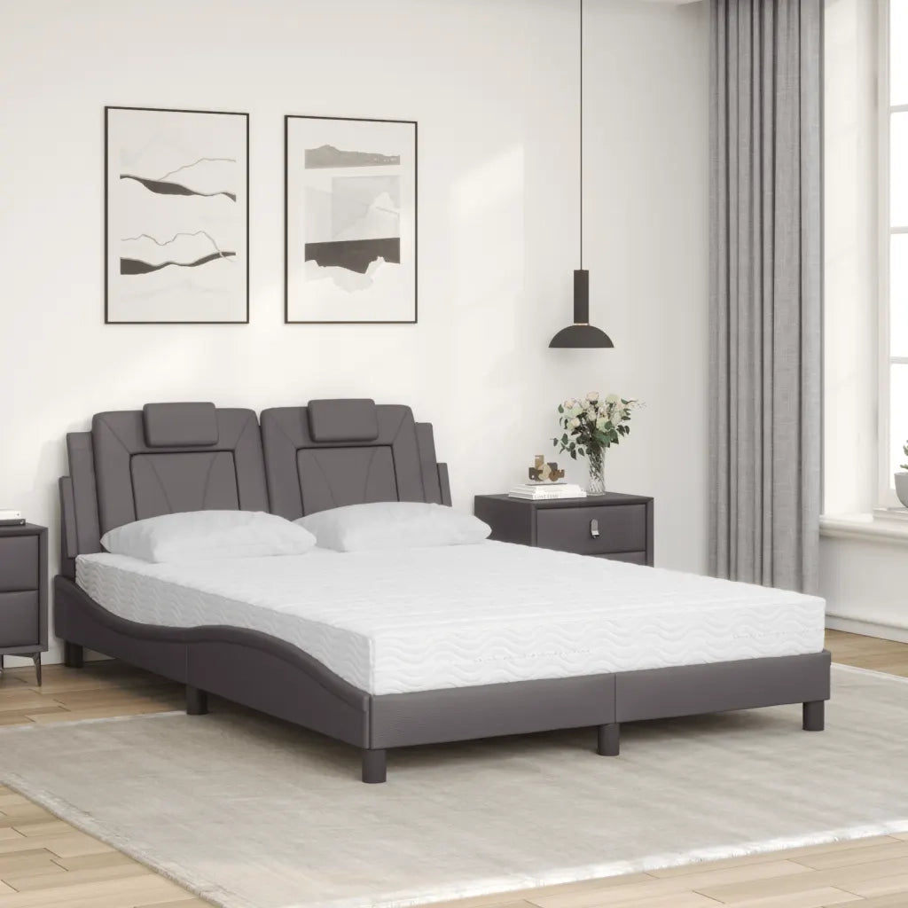 Letto Viana con Materasso Grigio 120x200 cm in Similpelle 3208785