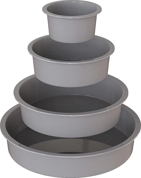 Set di forme da cupcake in silicone, set da 4 forme da cupcake in silicone, antiaderente, forme da cupcake in silicone per torte basse, cheesecake, torte arcobaleno (9 + 14 + 19 + 24 cm)
