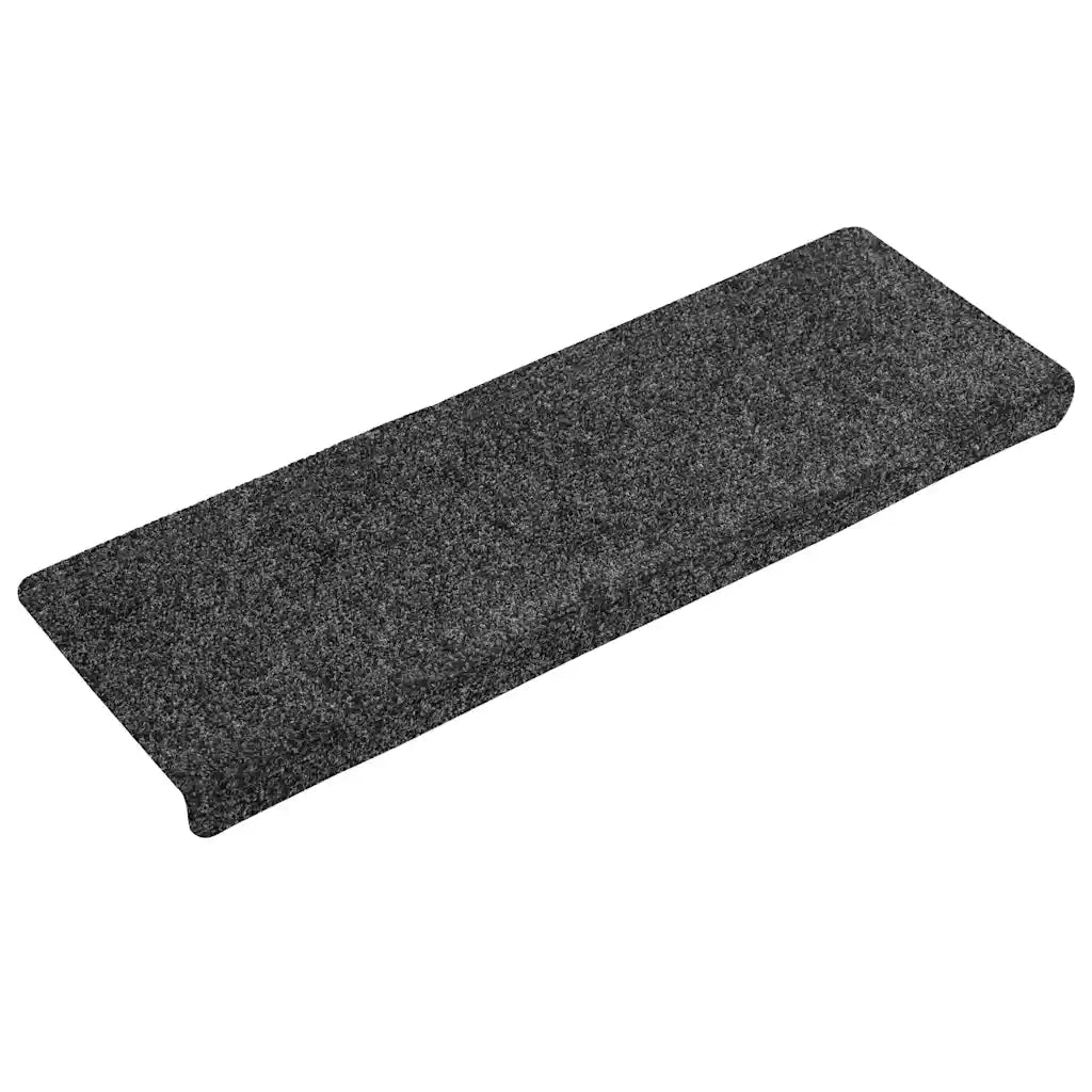 Tappetini per scale autoadesivi 30 pz 65x21x4 cm Grigio Scuro bordo rettangolare 3365692