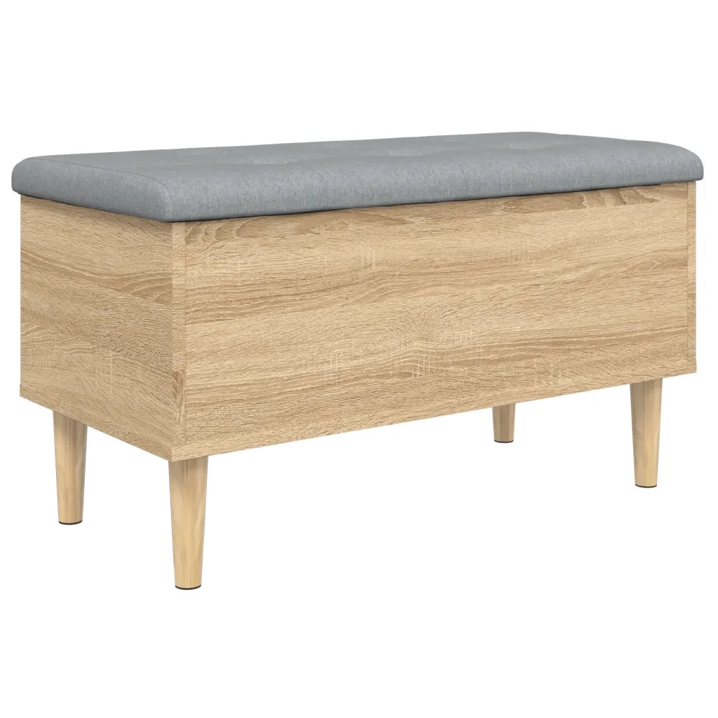 Panca Portaoggetti Rovere Sonoma 82x42x46 cm Legno Multistrato 835077
