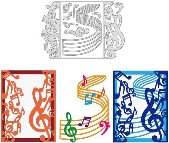 Set di Stencil per Snidere - Decorazione con Incisione - Scrapbooking DIY - 1 Set Tema Musicale - Stencil per Snidere