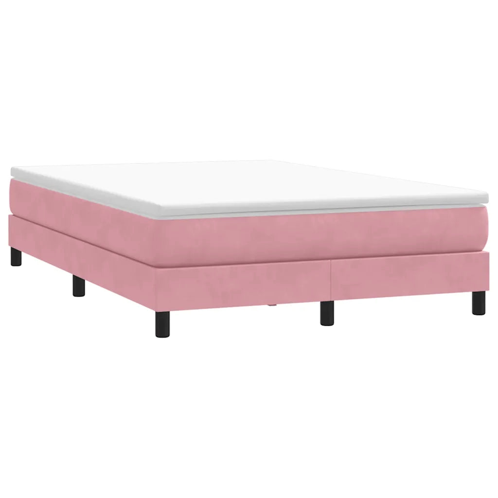 Giroletto a Molle con Materasso Rosa 140x210 cm in Velluto