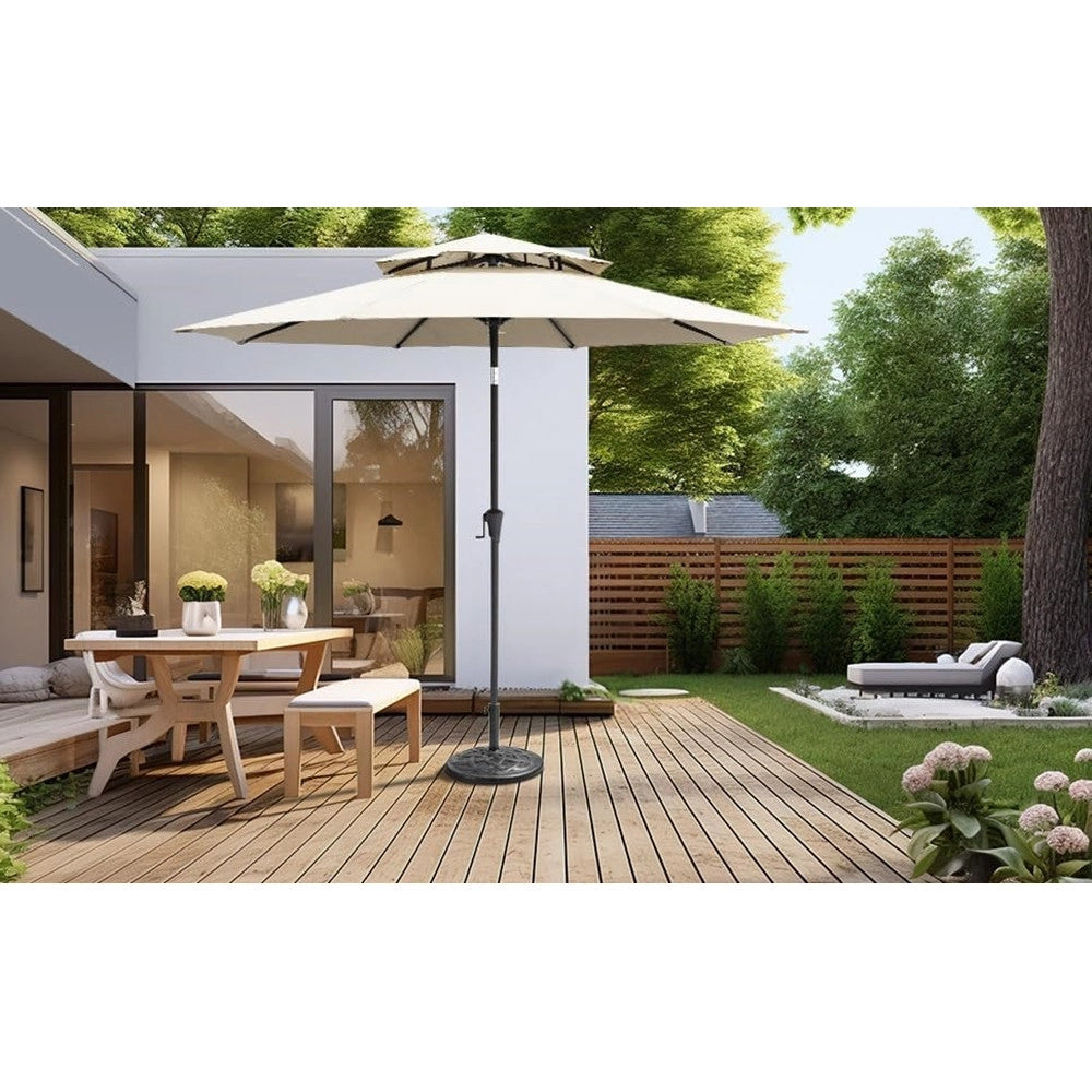 Trade Shop - Base Per Ombrellone Supporto Rotondo Per Patio Esterno Resistente ø46xh33cm Nero 016595 -