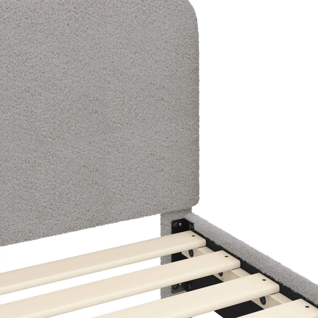Struttura letto per bambini con testata-Giroletto per bambini Grigio Chiaro Boucl¨¦