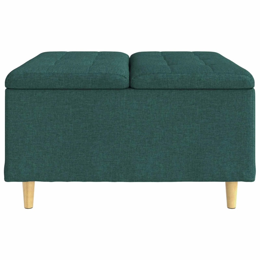 Pouf contenitore Verde Scuro 80 x 80 x 45 cm Tessuto 876836