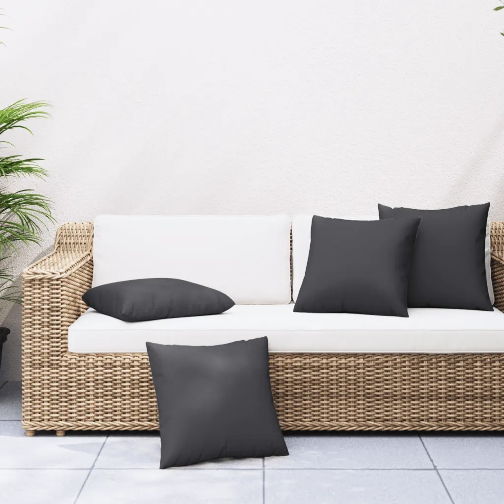 Cuscini per Divano 4 pz-Set di 4 Cuscini per Sofa Neri 40x40 cm in Tessuto