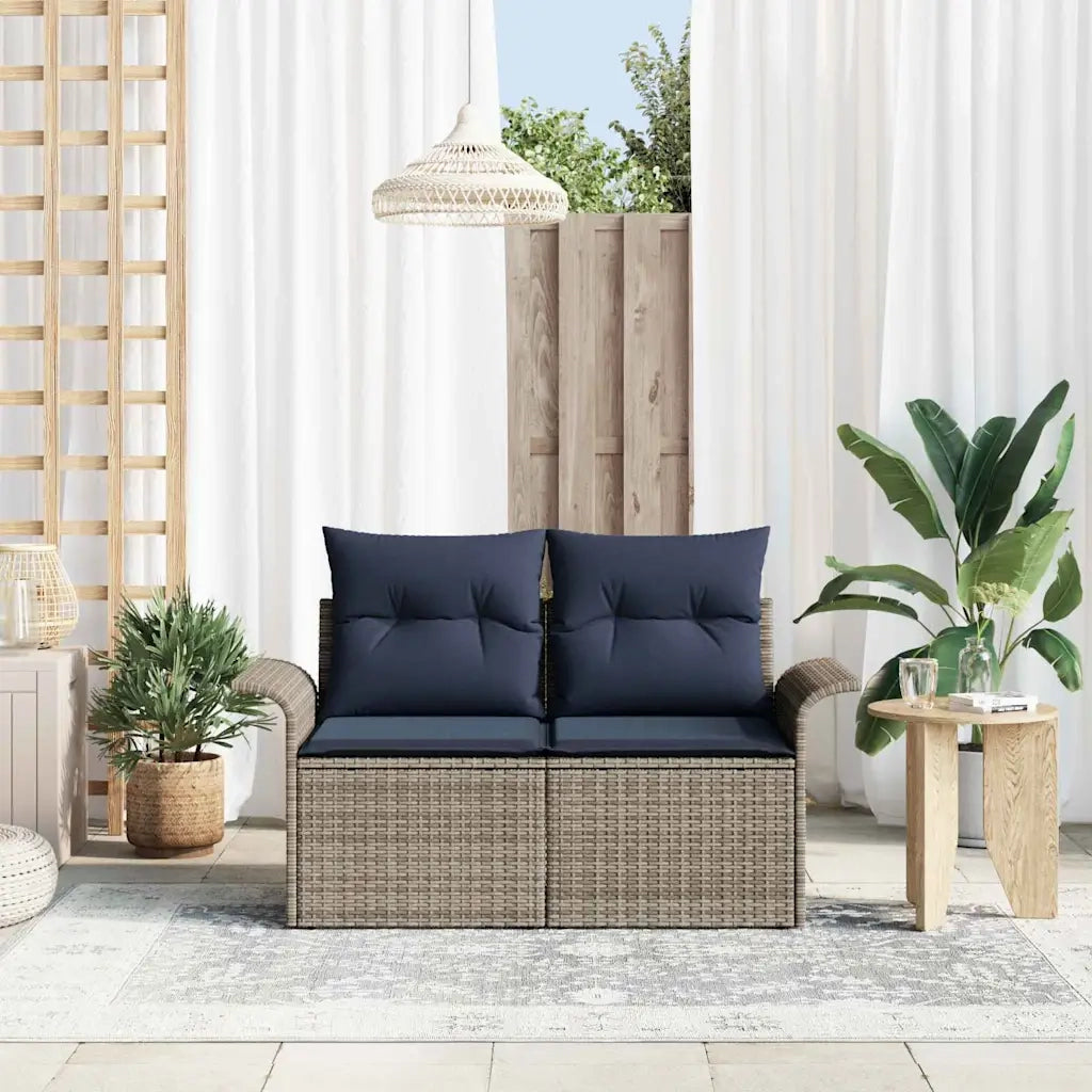 Divano da giardino con cuscino 141 x 62 x 69 cm polyrattan