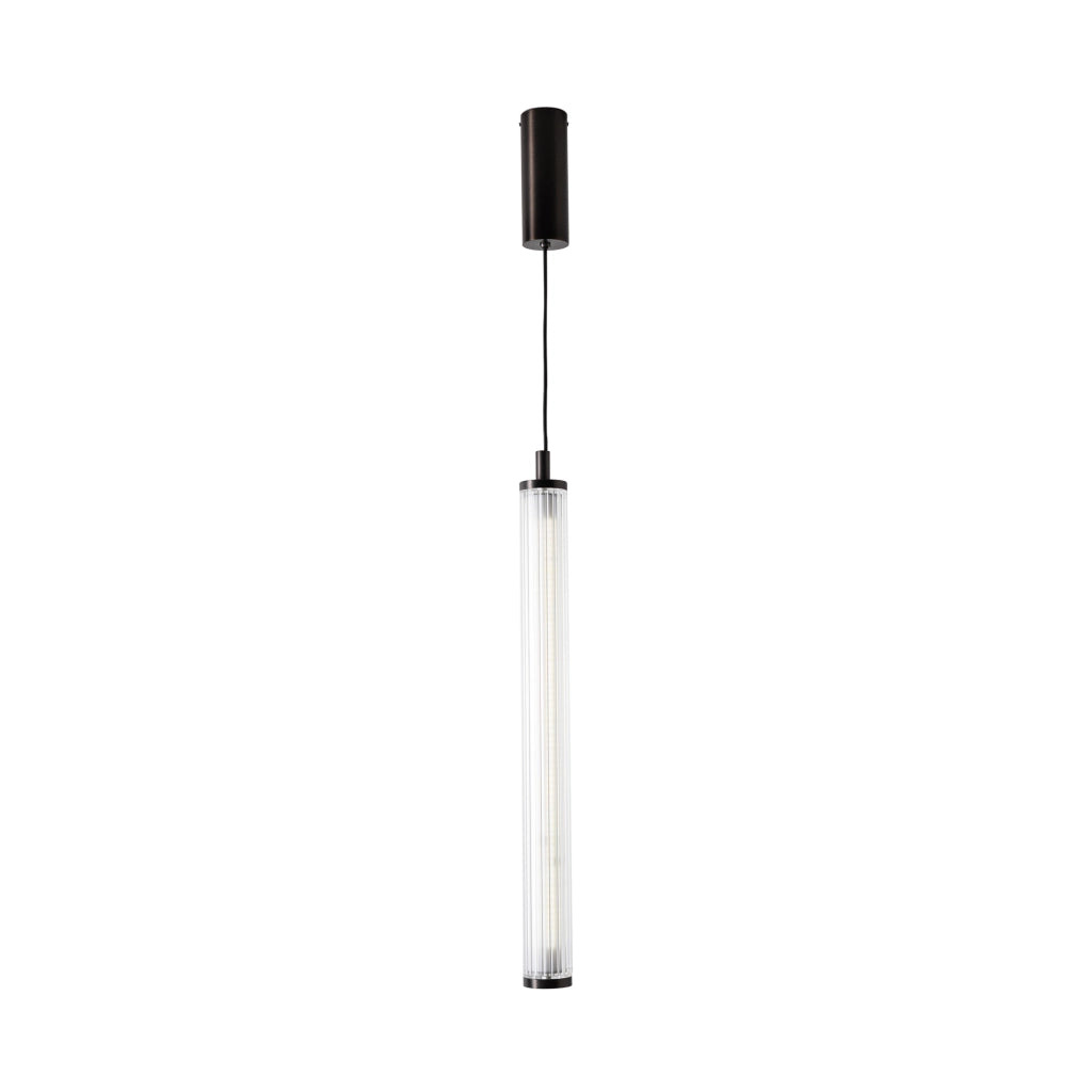 Lampada sospesa COMO titanio vetro rigato LED 26W Zuma Line