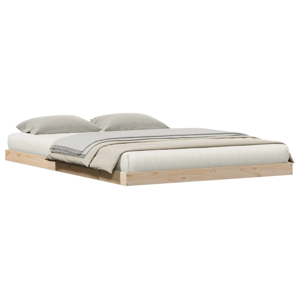 Struttura letto a terra Naturale 140 x 220 cm Pino massello 869752