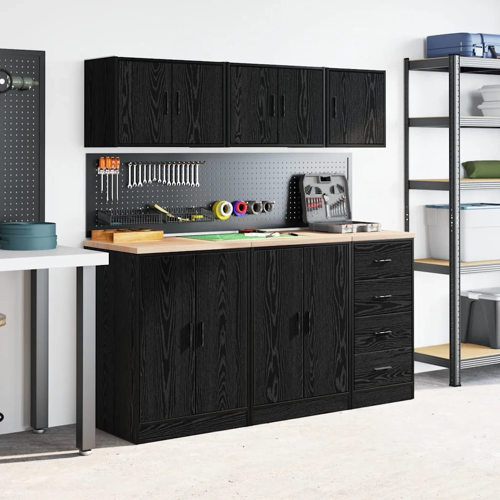 Pensile per Garage Nero in Legno Multistrato