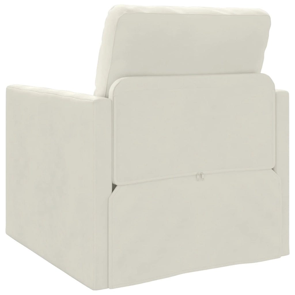 Divano letto | Sof¨¤ letto | Letto singolo Crema 74 x 77 x 81 cm Velluto