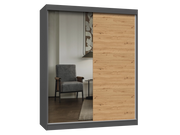 Armadio IGA 160 A/B antracite artisan 1 X specchio per camera da letto ingresso guardaroba