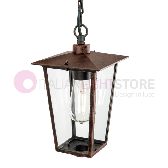 RIBOT RUGGINE Sospensione Lanterna per Esterni Design Classico