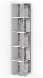 Scaffale angolare Lio, Calcestruzzo, 33.3 x 162.2 cm, per riporre libri e decorazioni negli angoli della stanza