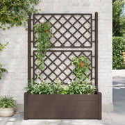 Fioriera da Giardino con Graticcio-Vaso da Esterno-Fioriera con Griglia 100x43x142 cm PP Moca